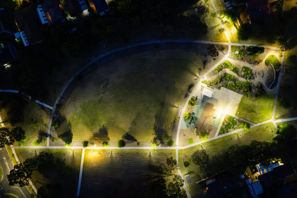 WCC_active transport lighting at night in Cambridge Reserve